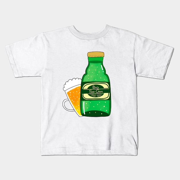 Beer Sai Gon Kids T-Shirt by jennpan